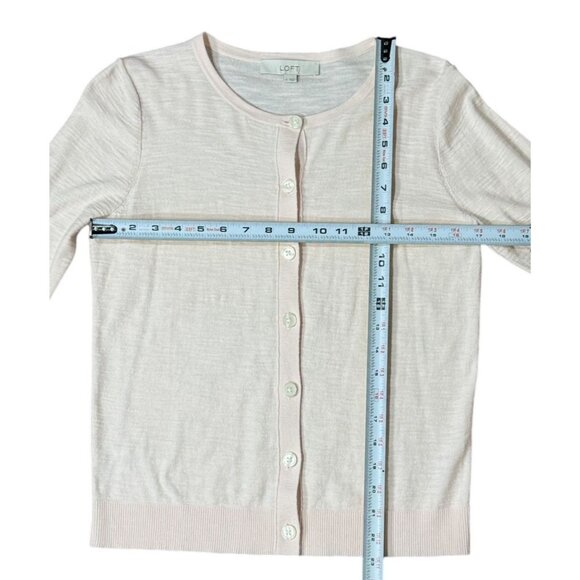 Ann Taylor Loft Size S 100% Cotton Light Pink Cardigan Sweater Long Sleeves - Picture 6 of 6